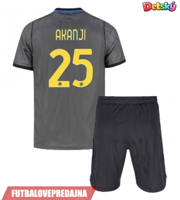 Lacne Dětský Futbalové dres Inter Milan Manuel Akanji #25 2026-27 Krátky Rukáv - Tretina (+ trenírky)